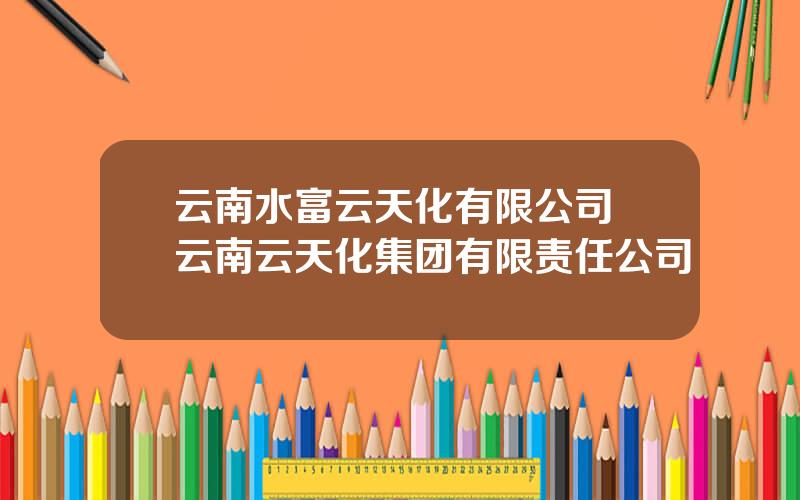 云南水富云天化有限公司 云南云天化集团有限责任公司